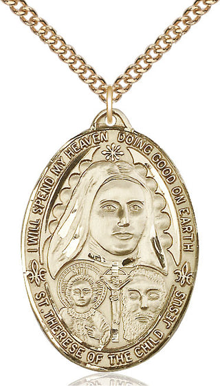 14kt Gold Filled Saint Therese of the Child of Jesus Medal Catholic Jewelry