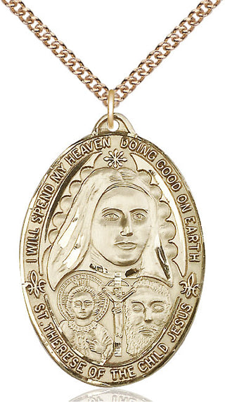 14kt Gold Saint Therese of the Child of Jesus Medal