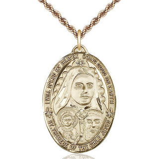14kt Gold Saint Therese of the Child of Jesus Medal