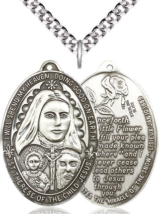 Sterling Silver Saint Therese of the Child of Jesus Medal Catholic Jewelry