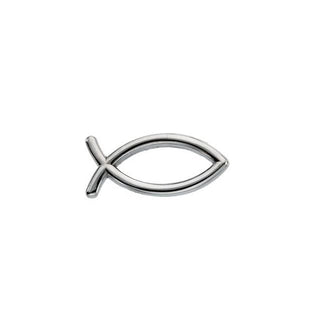 14K White Ichthus Lapel Pin