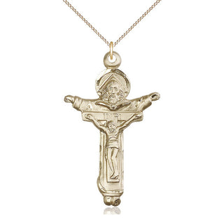 14kt Gold Trinity Crucifix Medal