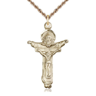 14kt Gold Trinity Crucifix Medal