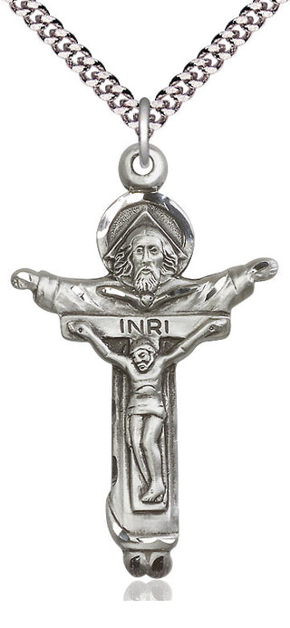 Pewter Trinity Crucifix Medal Catholic Jewelry