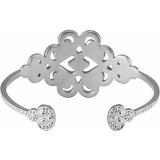 Sterling Silver 1/6 CTW Natural Diamond Cuff 7" Bracelet