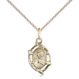 14kt Gold Filled Scapular Medal Religious and Catholic Jewelry