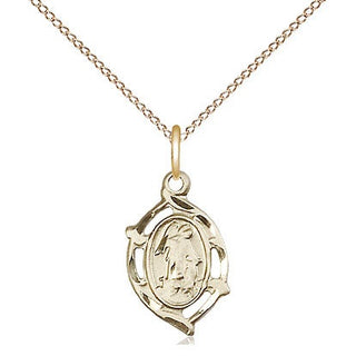 14kt Gold Guardian Angel Medal