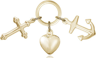 14kt Gold Faith, Hope & Charity Medal