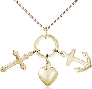 14kt Gold Faith, Hope & Charity Medal