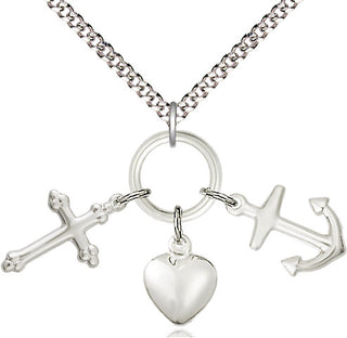Pewter Faith, Hope & Charity Medal Religious Jewelry
