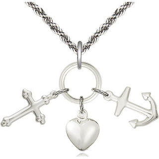 Sterling Silver Faith, Hope & Charity Medal Religious Jewelry