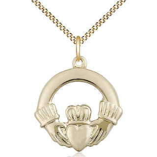 14kt Gold Filled Claggagh Medal Catholic Jewelry