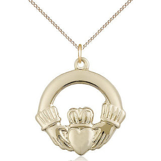 14kt Gold Filled Claggagh Medal Catholic Jewelry