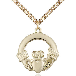 14kt Gold Filled Claggagh Medal Catholic Jewelry