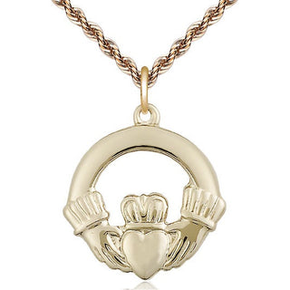 14kt Gold Filled Claggagh Medal Catholic Jewelry