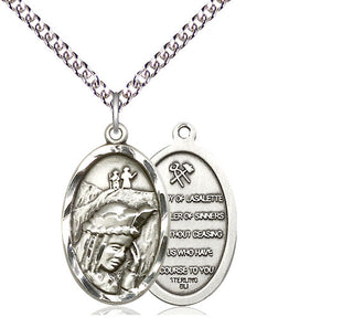 Sterling Silver Our Lady of la Salette Medal Catholic Jewelry