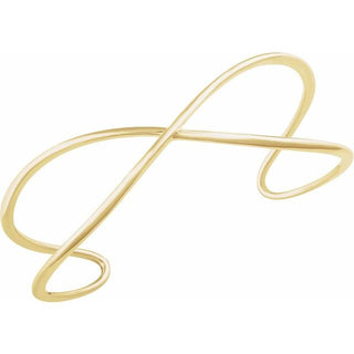 14K Yellow Criss-Cross Cuff 7" Bracelet 