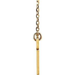 14K Yellow Engravable Sideways Cross 16-18" Necklace