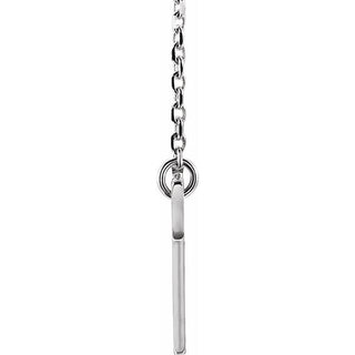 14K White Engravable Sideways Cross 16-18" Necklace