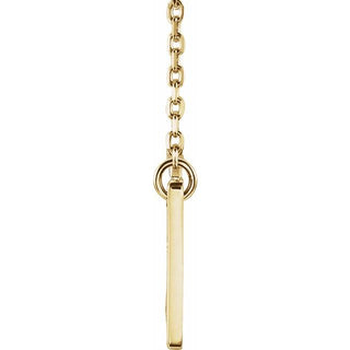 14K Yellow .025 CTW Natural Diamond Engravable Cross 16-18" Necklace    