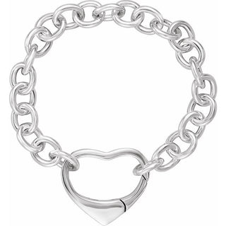 10 mm Cable Chain with Heart Clasp