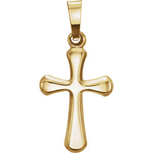 14K Gold 16x11 MM Cross Pendant