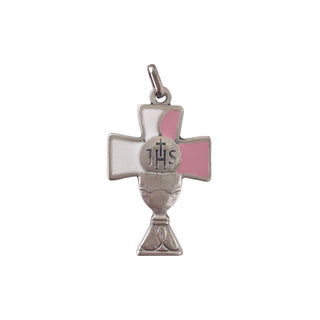 Bulk Pink/White Enamel Chalice Cross