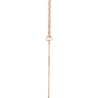 14K Rose Personalized Block Single Name Cross 18" Necklace