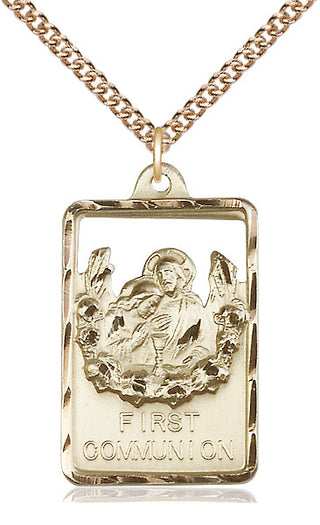 14kt Gold Filled Communion First Reconciliation Medal Catholic Jewelry