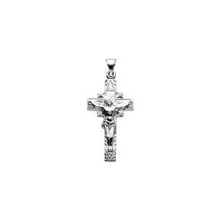 14K White 29x16.5 mm Crucifix Pendant