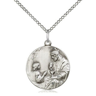 Sterling Silver Christ & Child Medal Religious Jewelry