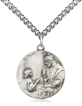 Sterling Silver Christ & Child Medal Religious Jewelry