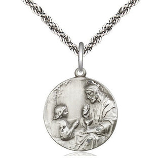 Sterling Silver Christ & Child Medal Religious Jewelry