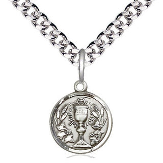 Pewter Communion Chalice Medal Religious and Catholic Jewelry