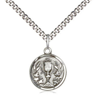 Pewter Communion Chalice Medal Religious and Catholic Jewelry