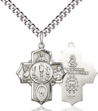 Pewter 5-Way Medal Catholic Jewelry