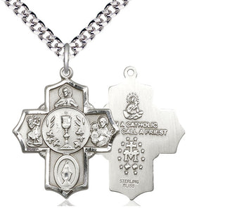 Sterling Silver 5-Way Medal Catholic Jewelry