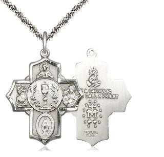 Sterling Silver 5-Way Medal Catholic Jewelry