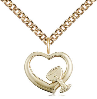 14kt Gold Heart / Chalice Medal