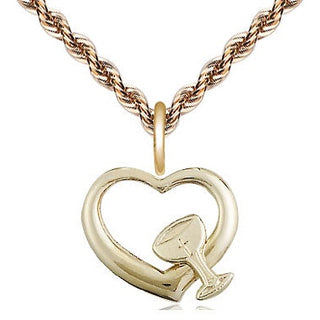 14kt Gold Heart / Chalice Medal