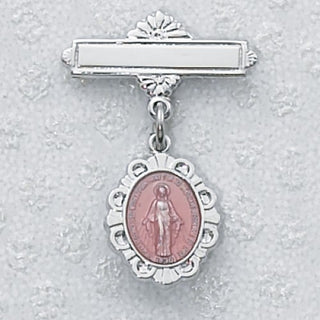 Sterling Silver Pink Miraculous Baby Pin