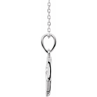 Platinum .03 CTW Natural Diamond Hamsa 16-18" Necklace 