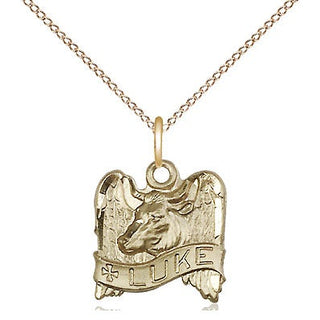 14kt Gold Filled Saint Luke Medal Religious and Catholic Jewelry