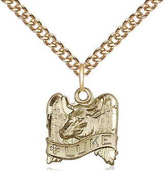 14kt Gold Filled Saint Luke Medal Religious and Catholic Jewelry