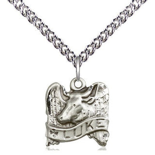 Sterling Silver Saint Luke Medal Religious and Catholic Jewelry