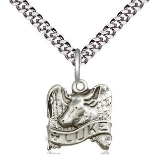 Sterling Silver Saint Luke Medal Religious and Catholic Jewelry