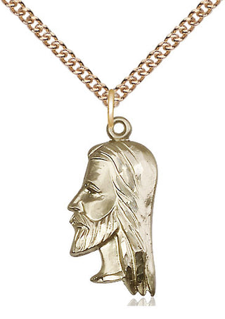 14kt Gold Christ Head Medal