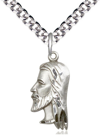 Sterling Silver Christ Head Medal Catholic Jewelry