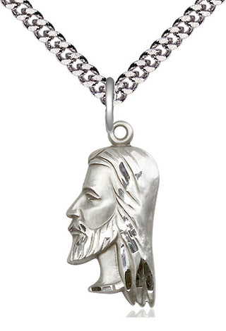 Sterling Silver Christ Head Medal Catholic Jewelry