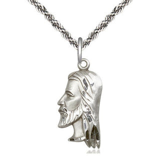 Sterling Silver Christ Head Medal Catholic Jewelry